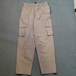 Layer 8 Cargo Pants Mens Large Tan Quick Dry Nylon Spandex Elastic Waist Stretch